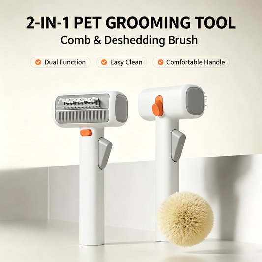 2‑in‑1 Pet Dematting &amp; Deshedding Grooming Comb